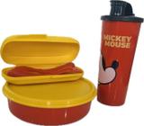 Tupperware Kit 3 Peças Potinho Copo Com Bico Mickey E Estojinho Com Talher