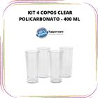 Tupperware Kit 4 Copos Clear Policarbonato - 400 ml