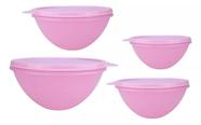 Tupperware Kit Tigela Maravilhosa Rosa 4 Peças