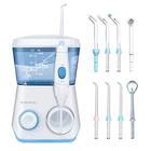 TUREWELL Water Flossing Oral Irrigator, 600ML Dental Water Water Teeth Cleaner 10 Pressure Ajustável, Flosser oral dental elétrico para dentes/chaves, 8 dicas de jato de água para a família (branco)