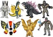 TwCare Conjunto de 7 Brinquedos Godzilla com Carry Bag, Movable Action Figures 2021, Rei dos Monstros Mini Dinossauro Mothra Imago Queimando Heisei Mecha Ghidorah Playsets Kids Bolo de Aniversário Toppers Pack