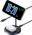 UGREEN Suporte Carregador sem fio Qi 15W indução magnético ( 2 em 1 ) com cabo USB-C de 1 M,