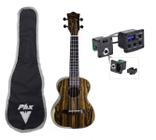 Ukulele Concerto Elétrico Madeira Basswood Koa Ukp243 Eq Phx