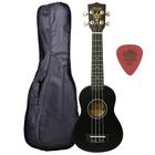 Ukulele Preto Seven Soprano Suk-07 BK + Capa