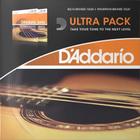 Ultra Pack Encordoamento D Addario Violão Aço .010 Ez900 + Violão Aço EJ15 0.10