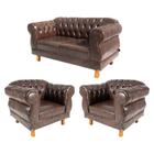 Um Sofá 2,30cm + Duas Poltronas Chesterfield Elisabeth