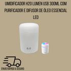 Umidificador H2O Lumen USB 300ml com Purificador e Difusor de Óleo Essencial LED