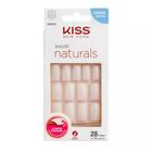 Unha Postiça Kiss Salon Natural Quadrado Médio 28 Unidades