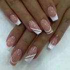 Unhas Francesas Minimalistas - Kit com 24 Unhas Postiças, Geléia e Lixa