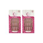 Unhas Postiças Fhaces Colors Rosa Flash Ref U3052- Kit C/2Un