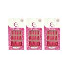 Unhas Postiças Fhaces Colors Rosa Pink Ref U3060 - Kit C/3Un