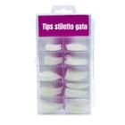 Unhas Tips Gato Postiças Stiletto Profissional Extra Longa