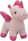 Unicórnio De Pelúcia Fofinha Rosa Com Asas 25cm Fofy Toys