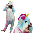 Unicórnio Kigurumi 3D Pijama Roupa Macacão Fantasia Adulto - Zona Criativa