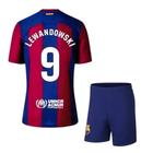 Uniforme Infantil Barcelona 2024 jogador Lewandowski