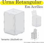 Urna Acrilico Sorteio Caixa Sugestão Retangular 40 X 25 Cm