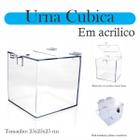 Urna Acrílico Sorteio Caixa Sugestões Cubo 25 Cm X 25 Cm