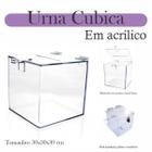 Urna Acrílico Sorteio Caixa Sugestões Cubo 30 Cm X 30 Cm