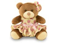 Ursa de Pelúcia Floral 30cm Decoração de Festas
