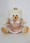 Ursa De Pelúcia Princesa Realeza Grande 50 cm Rosê - PolyBaby