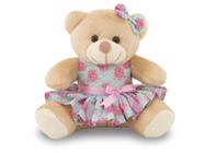 Ursinha de Pelúcia Floral 20cm Decoração Infantil