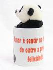 Ursinho urso panda 15cm na caneca felicidade de amar