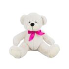 Urso branco laço rosa 40cm