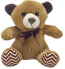 Urso De Pelúcia 20Cm Creme/Laranja/Marrom FE7079 - Fizzy