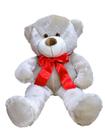 Urso De Pelúcia Avelã Super Macio 50 Cm - Com Laço Colorido, Decoração Quarto Infantil - XU BABY