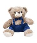 Urso de Pelucia Com Gravata e Suspensorio Azul 34cm - Minas de Presentes