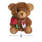 Urso de Pelúcia com Rosa e Laço Vermelho 20cm - 53161