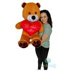 Urso de Pelucia Gigante Caramelo 1 Metro e Almofada de Coração Te Amo Mãe Presente dia Das Mães