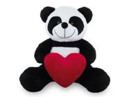 Urso de Pelúcia Panda Coração 20cm Anti-alérgico - Toybrink