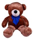 Urso Gigante Pelúcia Teddy 1,10 Metros com Laço - Mel com Laço Azul - Barros Baby