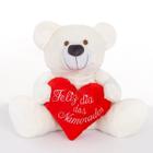 Urso Grande De Pelúcia 60Cm Teddy Bear Com Coração Personalizado Feliz Dia Dos Namorados
