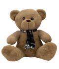 Urso Marrom Sentado Cachecol 51cm - Pelúcia - Taimes