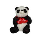 Urso Panda De Pelúcia com coração duplo amor Sentado 28cm Fizzy FE7178