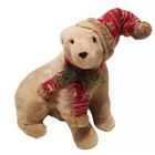 Urso Sentado Natalino em Pelúcia G 36x20x31cm BC1759 - Tok da Casa