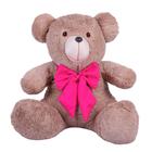 Urso Teddy De Pelúcia Sentado Com Laço Tamanho G 50cm - Barros Baby Store