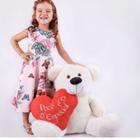 Urso Teddy Grande De Pelúcia 60cm Com Coração Bordado " Você é Especial"