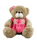 Urso Vestido Pink Sentado 39cm - Pelúcia - Fofy Toys