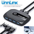 Usb 3.0 KVM Switch Selector 2 Portas PCs Compartilhar 4 dispositivos USB Hub Teclado Mouse U Impressora de disco para computador PC Laptop