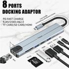 Usb Tipo-c 8 Em 1 Para Rj45 Dock Card Reader Multifuncional - keedi