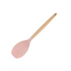 Utensílio Para Cozinha 1Pç Silicone Cabo Madeira Rose Colher - Wellmix