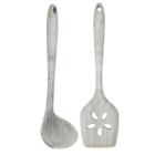 Utensílios de Cozinha Concha e Espátula Silicone Marmorizada