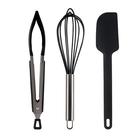 Utensílios de cozinha COOK WITH COLOR Silicone, conjunto de 3 peças, preto