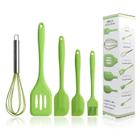 Utensílios De Silicone Maciço VERDE De Cozinha Colheres Espátula Concha Resistente ao Calor