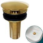 Valvula Click Dourada 7/8 Aço Inox Ralo Brilhoso Pia Banheiro Luxo Escoamento Cuba 3cm Valvula Inteligente Lavatorio Lavabo Gold Ralo Click Up 30mm