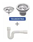 Válvula Tramontina 3 1/2 + Sifão Flexível Universal Branco