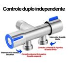 Válvula triangular para banheiro, 1 em 2 de saída, controle duplo de três vias, interruptor duplo, separador de água do - VÁLVULA TORNEIRA DUPLA